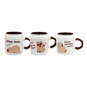 Set De 3 Taza Capibara Lux Chefmaker de Cerámica Grabado 428ml - Chefmaker.com.mx