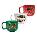 Cargue la imagen en el visor de la galería, Set de 3 Tazas de Cerámica Chefmaker Mexamug 400 ml Sabor a México - Chefmaker.com.mx