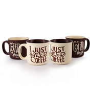 Set de 4 CAPPUCCIONO - SET (2NC+2CP) Chefmaker de Cerámica Grabado 400ml - Chefmaker.com.mx