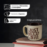 Set de 4 CAPUCCINO CP - SET Chefmaker de Cerámica Grabado 400ml - Chefmaker.com.mx