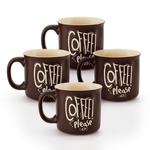 Cargue la imagen en el visor de la galería, Set de 4 CAPUCCINO CP - SET Chefmaker de Cerámica Grabado 400ml - Chefmaker.com.mx
