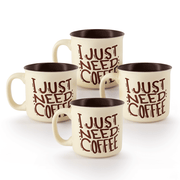 Set de 4 CAPUCCINO NC - SET Chefmaker de Cerámica Grabado 400ml - Chefmaker.com.mx