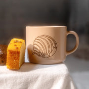 Set De 4 Taza Bakery Beige Chefmaker de Cerámica Grabado Concha 400ml - Chefmaker.com.mx