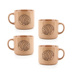 Cargue la imagen en el visor de la galería, Set De 4 Taza Bakery Beige Chefmaker de Cerámica Grabado Concha 400ml - Chefmaker.com.mx
