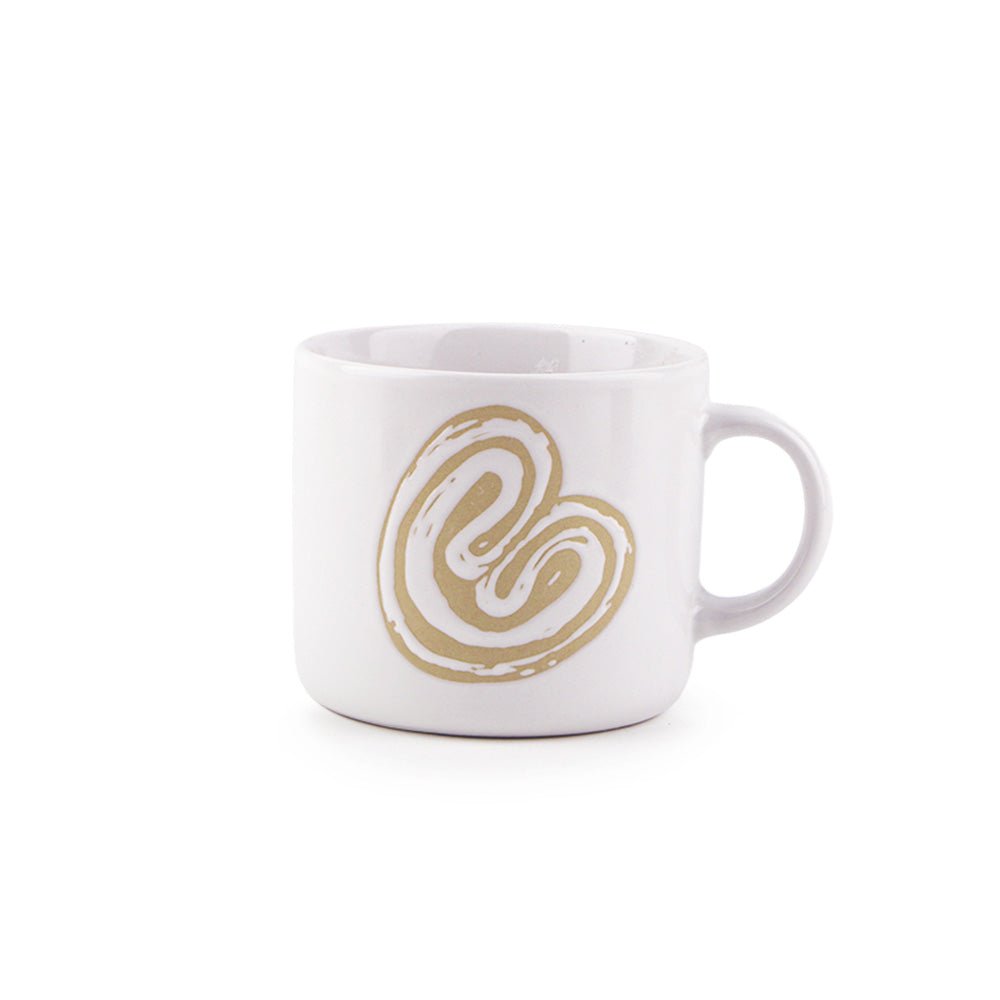 Set De 4 Taza Bakery Blanca Chefmaker de Cerámica Grabado Orejita 400ml - Chefmaker.com.mx