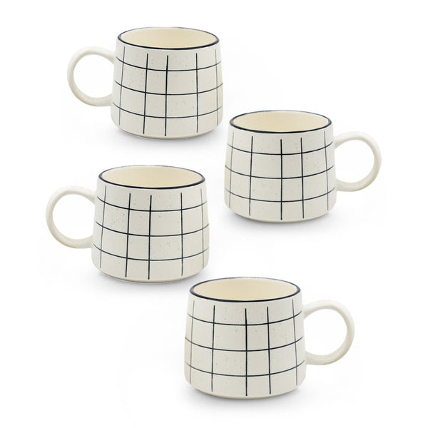 Set de 4 Taza DALMATA DR - SET Chefmaker de Cerámica Grabado 400ml Rayas - Chefmaker.com.mx