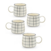 Set de 4 Taza DALMATA DR - SET Chefmaker de Cerámica Grabado 400ml Rayas - Chefmaker.com.mx