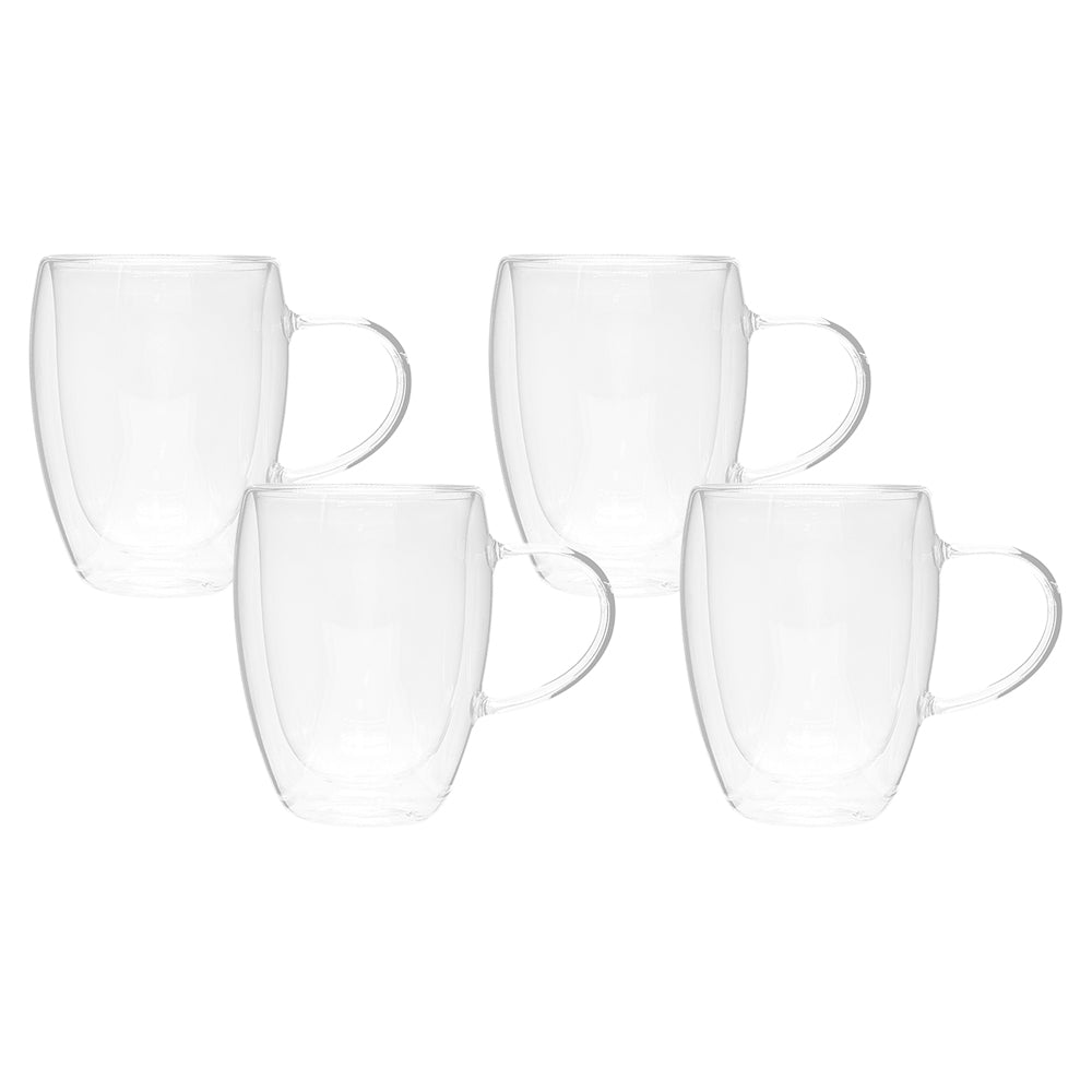 Set de 4 Tazas Brusela Chefmaker de Cristal Transparente 350ml - Chefmaker.com.mx