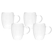 Set de 4 Tazas Brusela Chefmaker de Cristal Transparente 350ml - Chefmaker.com.mx