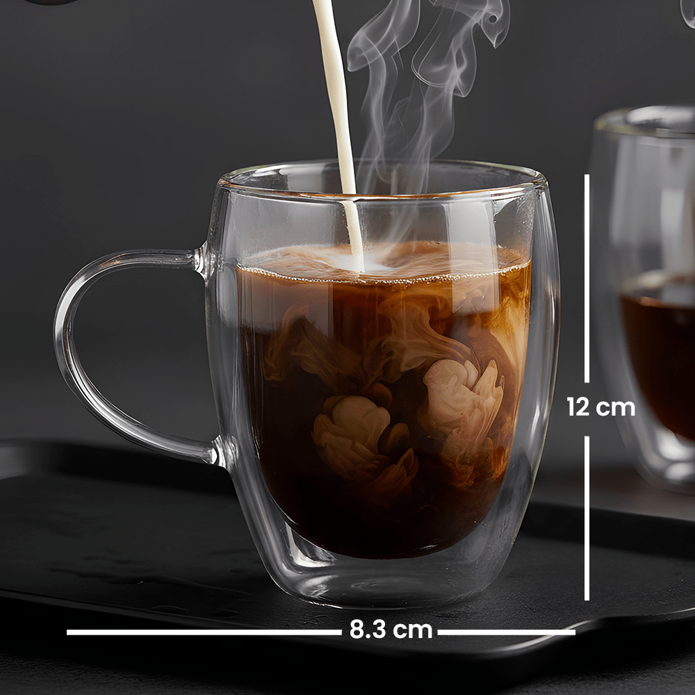 Set de 4 Tazas Brusela Chefmaker de Cristal Transparente 350ml - Chefmaker.com.mx