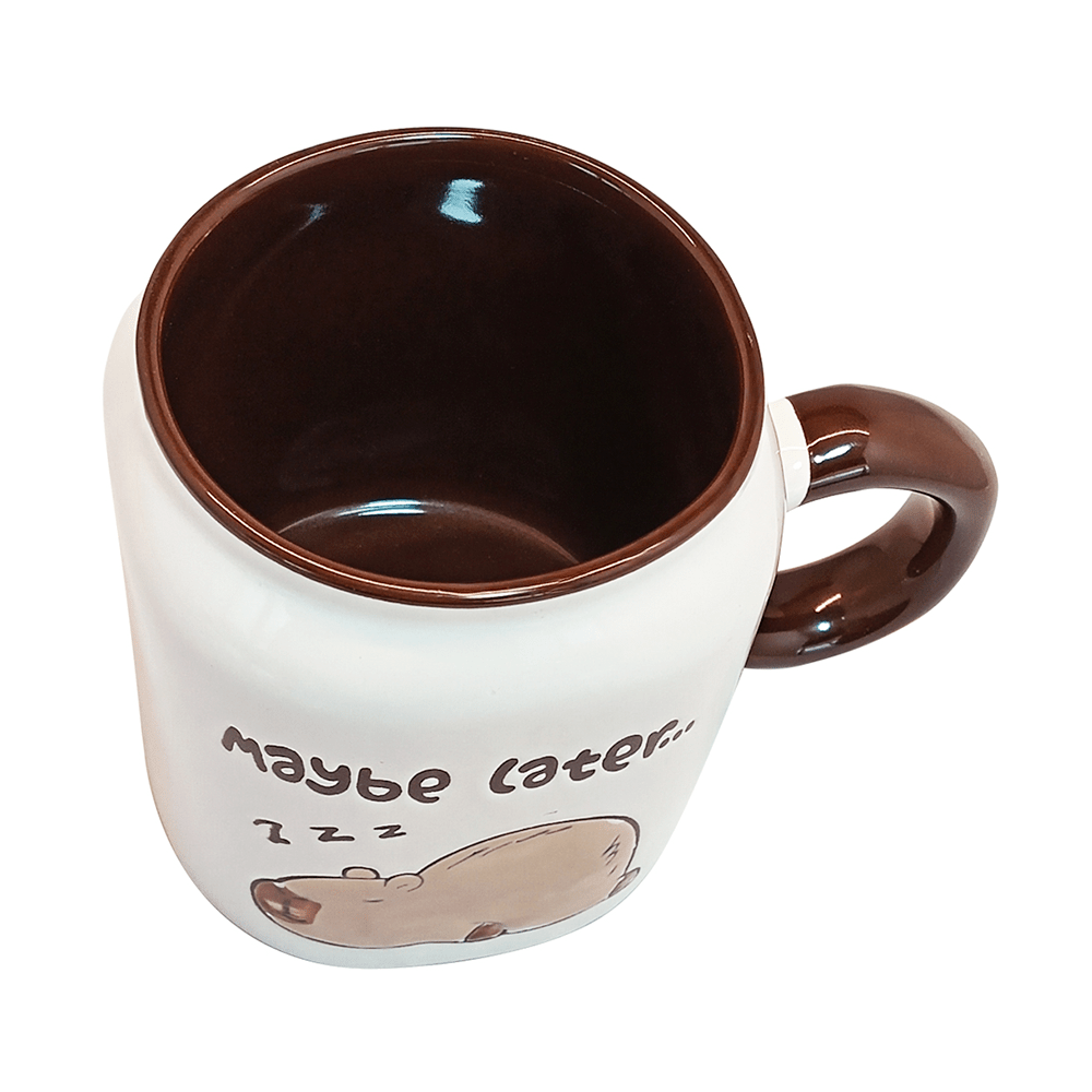 Set De 4 Tazas Capibara Lux Chefmaker de Cerámica Grabado 428ml (Maybe) - Chefmaker.com.mx