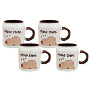 Set De 4 Tazas Capibara Lux Chefmaker de Cerámica Grabado 428ml (Maybe) - Chefmaker.com.mx