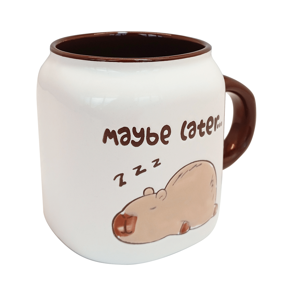 Set De 4 Tazas Capibara Lux Chefmaker de Cerámica Grabado 428ml (Maybe) - Chefmaker.com.mx