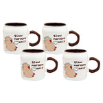 Cargue la imagen en el visor de la galería, Set De 4 Tazas Capibara Lux Chefmaker de Cerámica Grabado 428ml (Slow) - Chefmaker.com.mx

