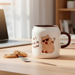 Cargue la imagen en el visor de la galería, Set De 4 Tazas Capibara Lux Chefmaker de Cerámica Grabado 428ml (Take) - Chefmaker.com.mx
