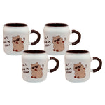 Cargue la imagen en el visor de la galería, Set De 4 Tazas Capibara Lux Chefmaker de Cerámica Grabado 428ml (Take) - Chefmaker.com.mx
