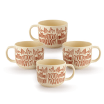 Cargue la imagen en el visor de la galería, Set de 4 TERRACOTA W - SET Chefmaker de Cerámica Grabado 400ml - Chefmaker.com.mx
