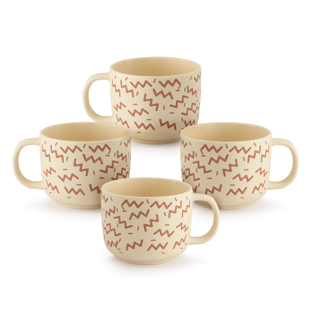 Set de 4 TERRACOTA Z - SET Chefmaker de Cerámica Grabado 400ml - Chefmaker.com.mx