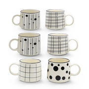 Set de 6 Taza DALMATA SET Chefmaker de Cerámica Grabado 400ml - Chefmaker.com.mx