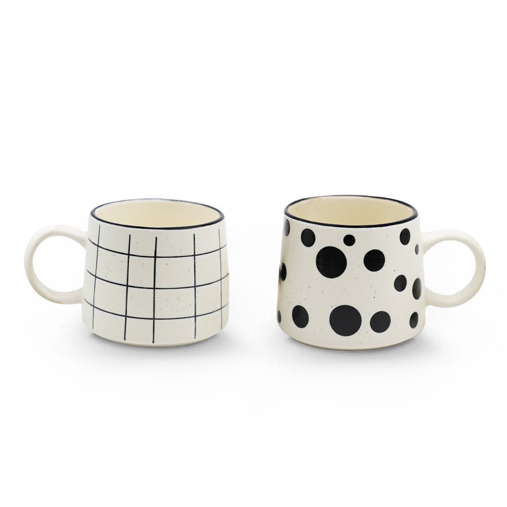 Set de 6 Taza DALMATA SET Chefmaker de Cerámica Grabado 400ml - Chefmaker.com.mx