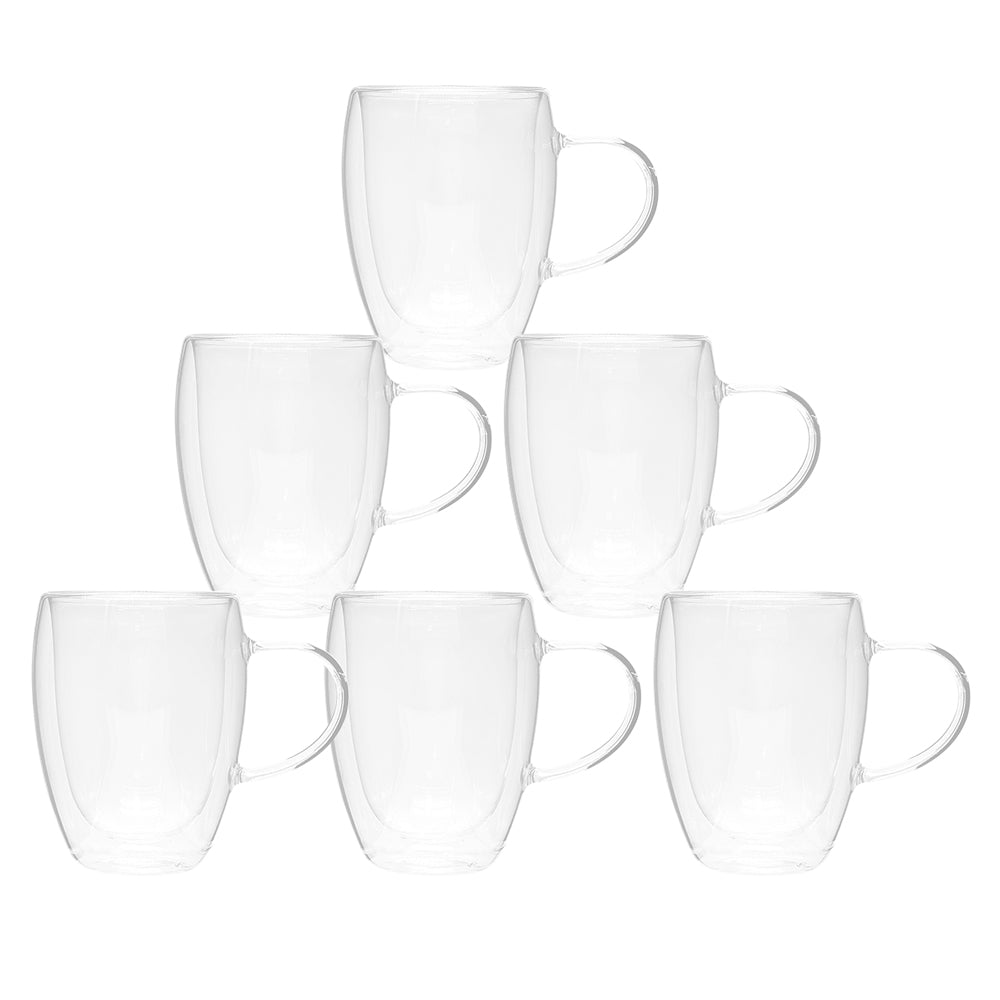 Set de 6 Tazas Brusela Chefmaker de Cristal Transparente 350ml - Chefmaker.com.mx