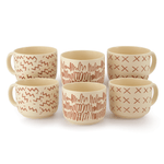Cargue la imagen en el visor de la galería, Set de 6 TERRACOTA - SET 2Z+2W+2X Chefmaker de Cerámica Grabado 400ml - Chefmaker.com.mx
