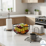 Cargue la imagen en el visor de la galería, 🍽️ Set de Accesorios de Cocina COCINA - SET Chefmaker De Acero con Bambú servilletero, Portarrollos, Salvamantel, Frutero - Chefmaker.com.mx