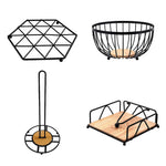 Cargue la imagen en el visor de la galería, 🍽️ Set de Accesorios de Cocina COCINA - SET Chefmaker De Acero con Bambú servilletero, Portarrollos, Salvamantel, Frutero - Chefmaker.com.mx