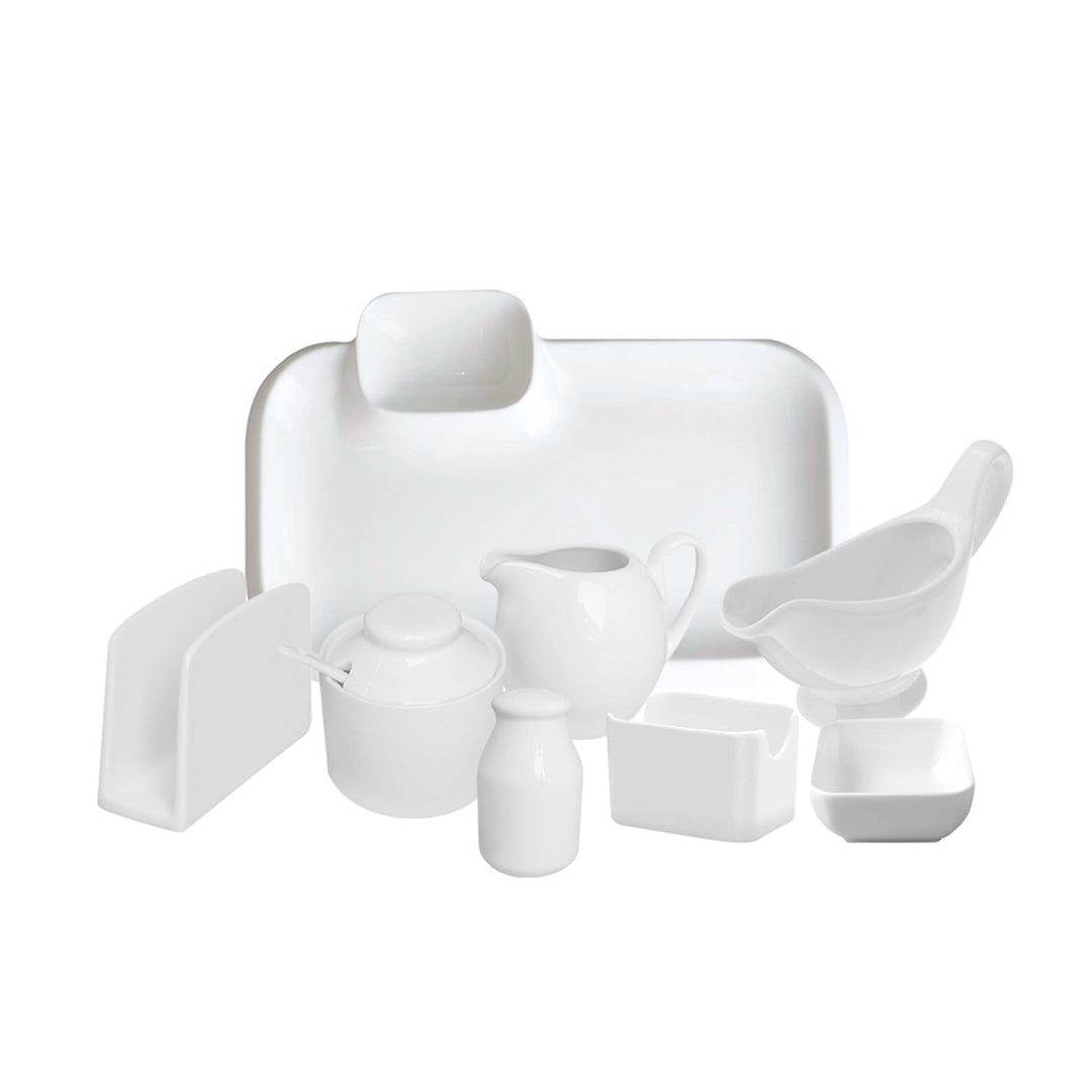 Set Servicio de Mesa Porcelana Blanca Apta para Lavavajillas - Chefmaker.com.mx