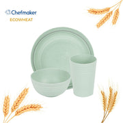 Set Vajilla 16 piezas para 4 personas Menta Eco Whet Hecha a Base de Trigo - Chefmaker.com.mx