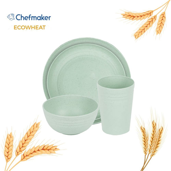 Set Vajilla 32 piezas para 8 personas Menta Eco Whet Hecha a Base de Trigo - Chefmaker.com.mx