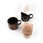 Cargue la imagen en el visor de la galería, Sete 4 Taza Bakery Chefmaker de Cerámica Grabado 400ml - Chefmaker.com.mx
