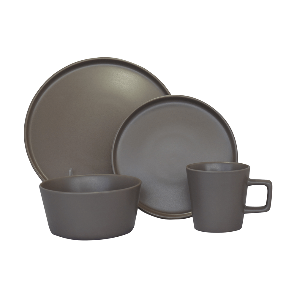 Vajilla Cerámica Praga Chefmaker Azul o Beige Para 4 personas 16 Piezas - Chefmaker.com.mx
