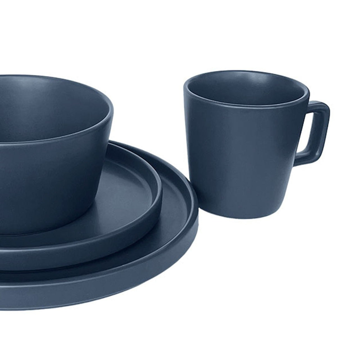 Vajilla Cerámica Praga Chefmaker Azul Para 4 personas 16 Piezas - Chefmaker.com.mx