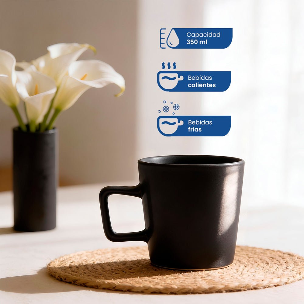 Vajilla Cerámica Praga N Chefmaker Negro Para 4 personas 16 Piezas - Chefmaker.com.mx