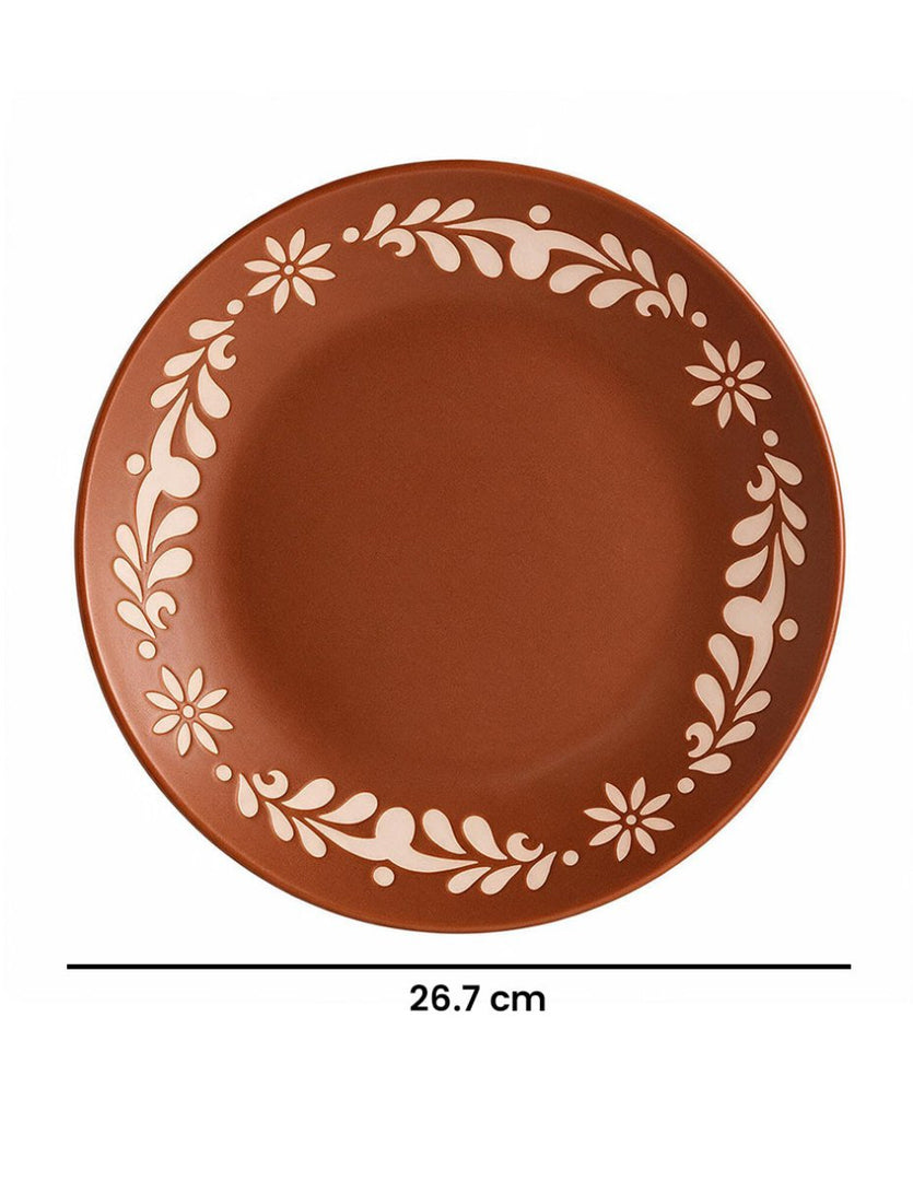 Vajilla Chefmaker Mex de Cerámica Mate Café 12 Piezas con Relieve para 4 Personas - Chefmaker.com.mx