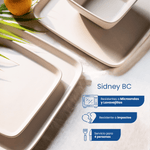 Cargue la imagen en el visor de la galería, Vajilla Cuadrada de Cerámica Sidney BC ChefMaker Para 4 Personas con 12 piezas - Chefmaker.com.mx
