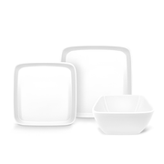 Vajilla Cuadrada de Cerámica Sidney BC ChefMaker Para 4 Personas con 12 piezas - Chefmaker.com.mx