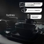 Cargue la imagen en el visor de la galería, Vajilla Cuadrada de Cerámica Sydney ChefMaker Para 4 Personas con 16 piezas - Chefmaker.com.mx
