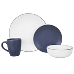 Cargue la imagen en el visor de la galería, Vajilla de Cerámica Atenas Chefmaker Para 4 personas 16 piezas Color azul - Chefmaker.com.mx
