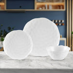 Cargue la imagen en el visor de la galería, Vajilla de Cerámica Flor Chefmaker 12 Piezas Para 4 personas Blanco Formas irregulares - Chefmaker.com.mx