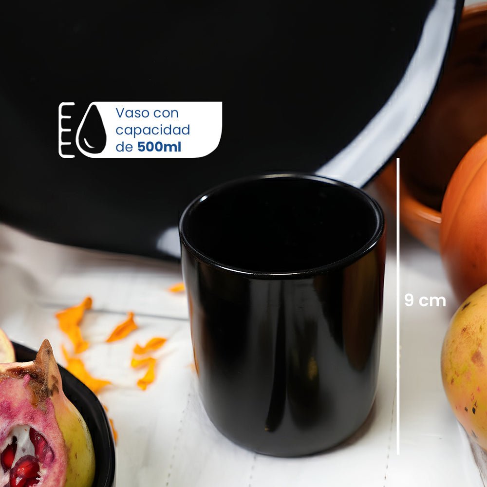 Vajilla de Cerámica Gante Chefmaker 12 Piezas para 4 personas Negro - Chefmaker.com.mx