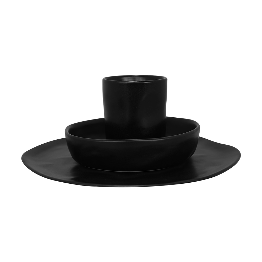 Vajilla de Cerámica Gante Chefmaker 12 Piezas para 4 personas Negro - Chefmaker.com.mx