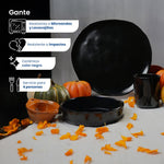 Cargue la imagen en el visor de la galería, Vajilla de Cerámica Gante Chefmaker 12 Piezas para 4 personas Negro - Chefmaker.com.mx
