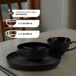 Cargue la imagen en el visor de la galería, Vajilla de Cerámica Osaka Chefmaker de 16 piezas para 4 Personas Negro - Chefmaker.com.mx