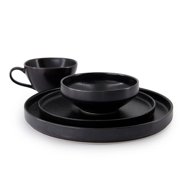 Vajilla de Cerámica Osaka Chefmaker de 16 piezas para 4 Personas Negro - Chefmaker.com.mx