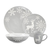 Vajilla de Cerámica Reno Chefmaker Navideña 16 piezas 4 personas - Chefmaker.com.mx