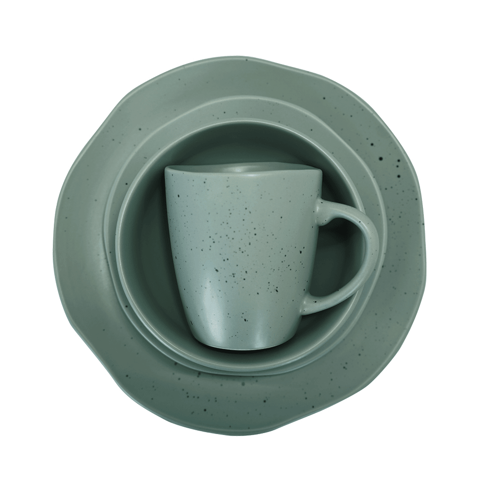 Vajilla de Cerámica Tahoe O Chefmaker de 16 Piezas para 4 Personas Verde - Chefmaker.com.mx