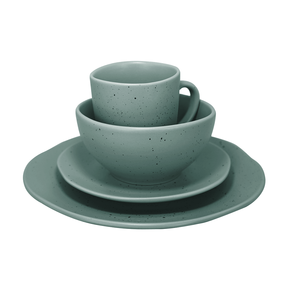 Vajilla de Cerámica Tahoe O Chefmaker de 16 Piezas para 4 Personas Verde - Chefmaker.com.mx