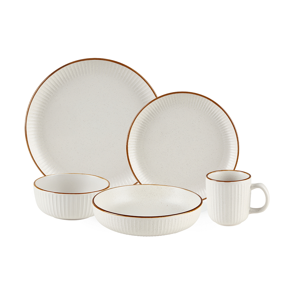 Vajilla de Cerámica Zurich Chefmaker para 4 personas con 20 Pzs - Chefmaker.com.mx